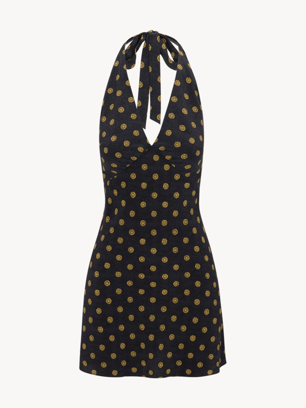 Réalisation Par The Leila Halter Backless Mini Dress 100% Silk in Sunburst XL - Picture 7 of 15